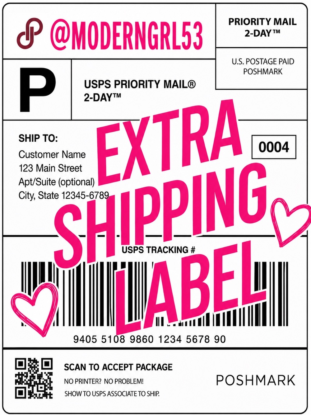 Extra Shipping Label – Over 5 lbs Add-On | Poshmark Upgrade Label